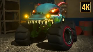 scary monster truck chase haunted house adventure spooky