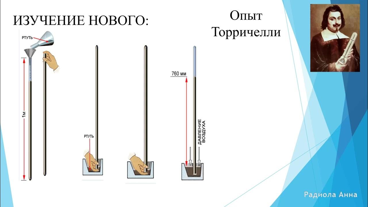 Опыт торричелли подняться в гору. Опыт торричелли подняться в гору