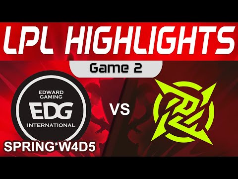 EDG vs NIP Highlights Game 2 LPL Spring Split 2024 EDward Gaming vs Ninjas in Pyjamas by Onivia