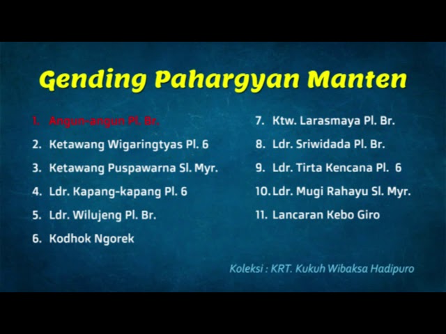 GENDING PAHARGYAN MANTEN #1 class=