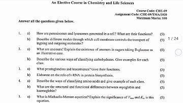 #CHE09 #CHE9 #ignou IGNOU solved assignment 2020 /CHE-09 solved assignment 2020