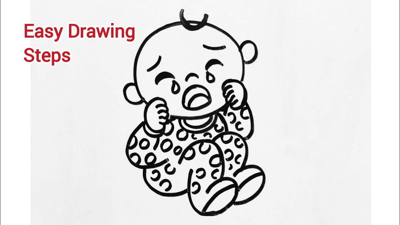 Draw a baby crying easy step by step || how to draw a crying baby - YouTube