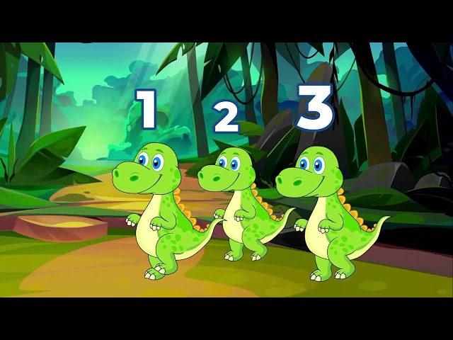 Five Dinosaurs Song for Children, Babies, Toddlers and Kids by Patty Shukla Learn Counting Math class=