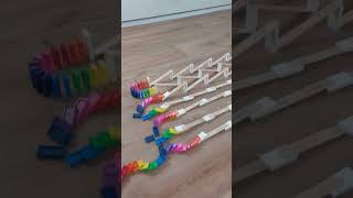 Domino Stick Chain Reaction #shorts #satisfying #domino