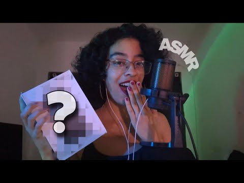 ASMR ABRINDO MEU NOVO MICROFONE! Com sons de lareira no fundo
