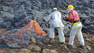 HOW HOT is LAVA? *In Situ* Temperature Measurement, ICELAND Volcano ERUPTION, July 2023