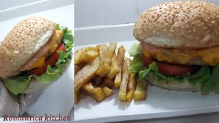 طريقة عمل برجر الدجاج بطريقه احترافية وطعم ولا اطيب  | chicken burger recipes  |Romantica kitchen