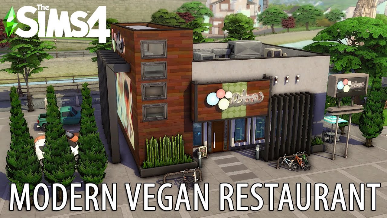 MODERN VEGAN RESTAURANT 🥑 // Sims 4 Speed Build // NoCC