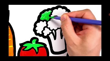 Vẽ và tô màu các loại rau củ: cà rốt🥕, cà chua🍅, súp nơ🥦, cà tím🍆.......😋🤣😊😇😂❤