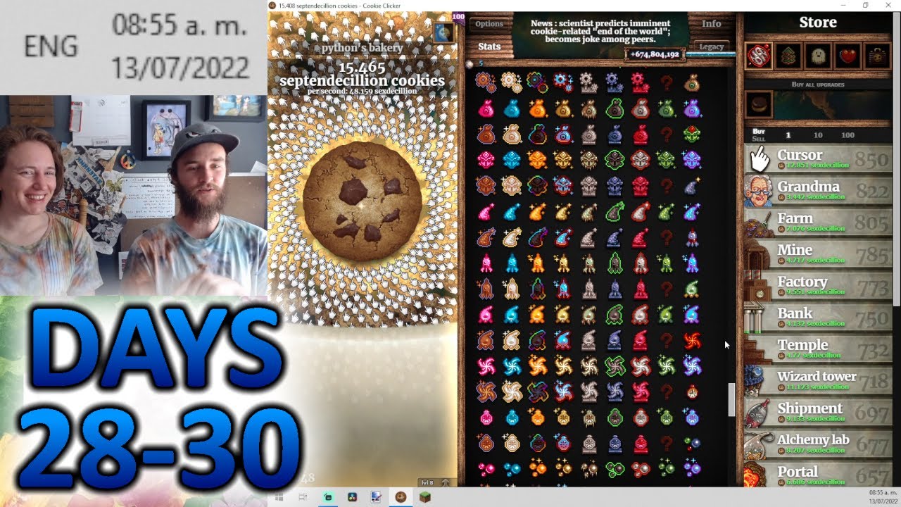 1 Million Cookies in 14:30 by SquidKidNow - Cookie Clicker - Speedrun