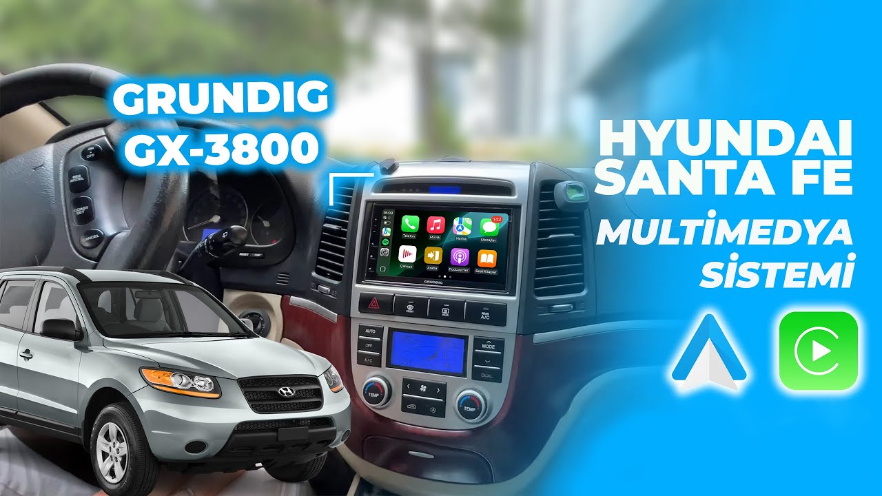 Hyundai Santa Fe | Carplay & Android Auto Multimedya! 22-716 - YouTube