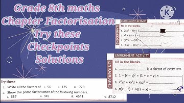 Grade 8th Ratna Sagar maths Factorisation || Mathsadda || Try these || Checkpoint ||