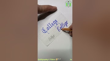 College | Calligraphy | Counting | Cursive Writing | Copperplate | Shorts