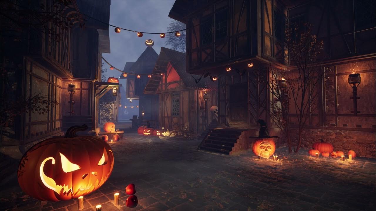 Halloween Village Ambience 2 hours YouTube