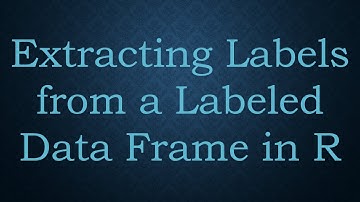 Extracting Labels from a Labeled Data Frame in R