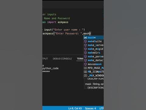 Username and Password In Python | Github Like User Name and Password in ...