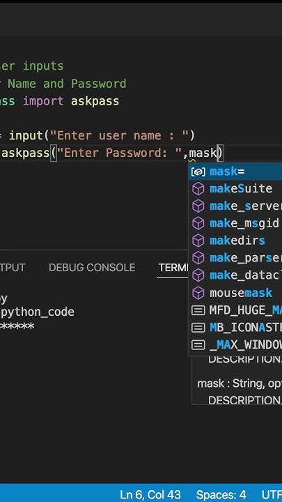 Username and Password In Python | Github Like User Name and Password in ...