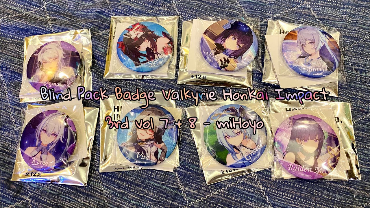 Blind Pack Badge Valkyrie Honkai Impact 3rd vol 7 + 8 - miHoyo #unboxing #blindbox #honkaiimpact3rd