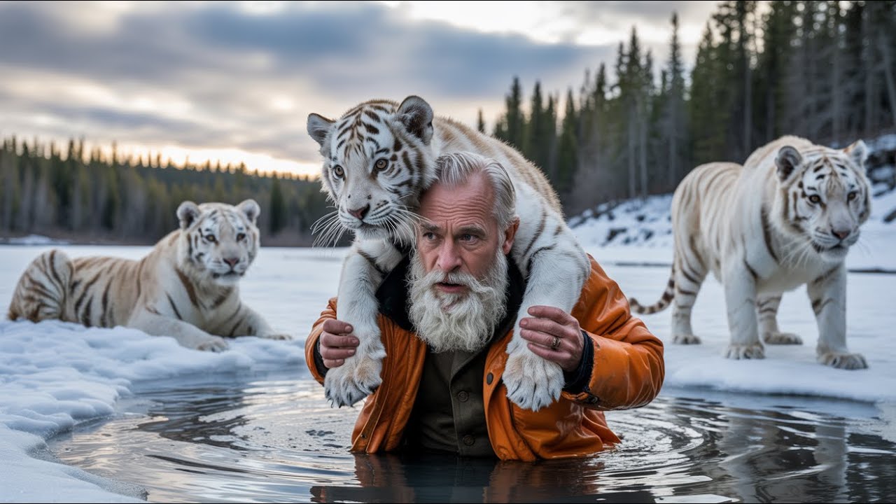 The Old man Saved a drowning baby tiger, and then the tiger did something unexpected.