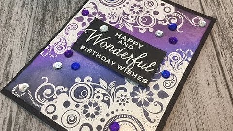 emboss resist stamping with distress ink blending