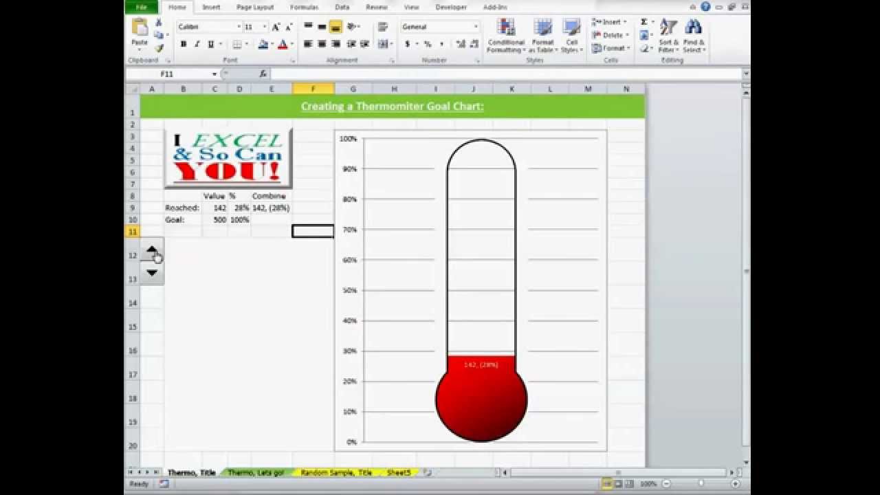 How To Create A Thermometer Chart In Excel