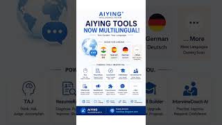 AIYING Tools Are Now Multilingual 🌍 | English, Hindi, Spanish & German ....