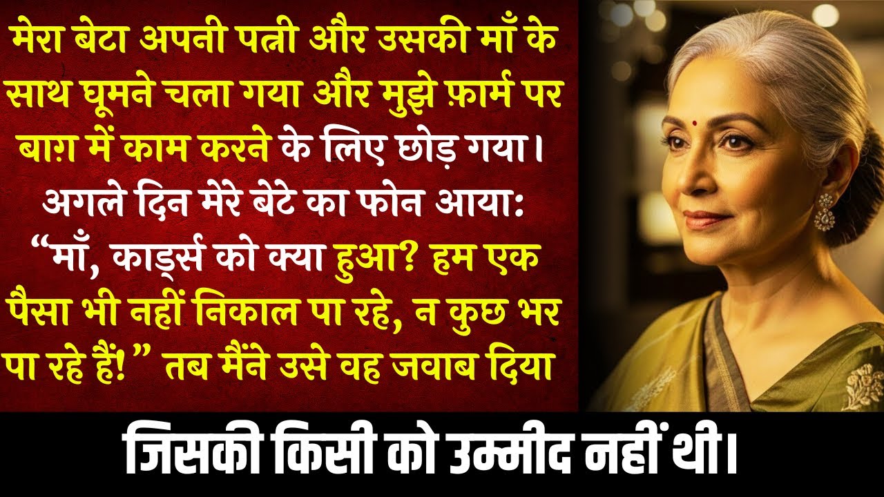 बेटा अपनी पत्नी और सास के साथ घूमने उड़ गया—और मुझे फ़ार्म पर अकेले काम करने के लिए छोड़ गया…