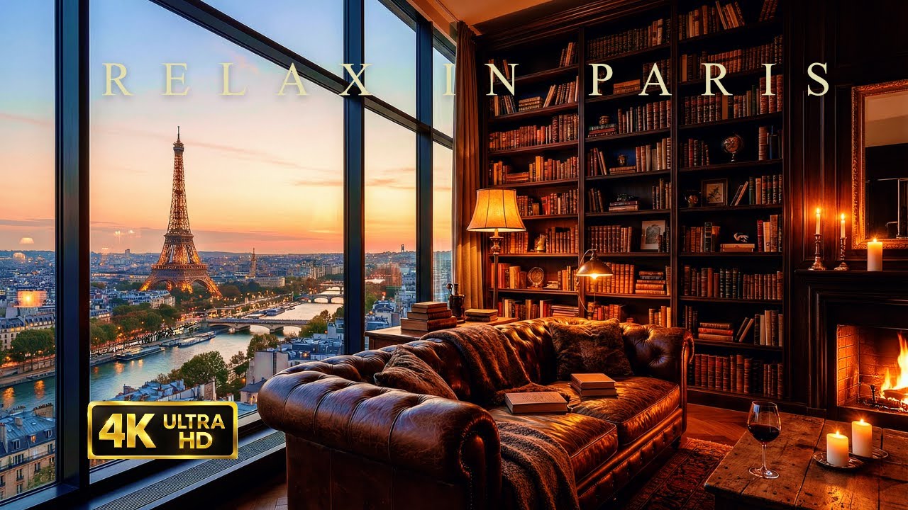 Relaxing Jazz in Paris 🇫🇷 Luxury Penthouse with Eiffel Tower View
