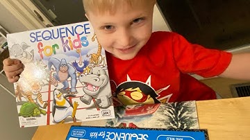 BOARD GAME! Unboxing and playing Sequence for Kids!