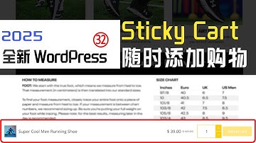 WordPress独立站三十二节 WordPress免费好用的即时添加到购物车插件工具Sticky add to cart #wordpress建站教程 #白小菌