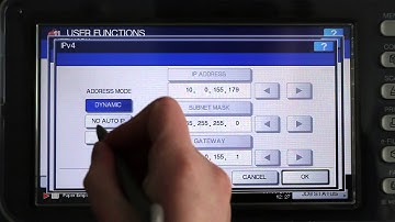 How to change from a Dynamic IP address to a Static IP address on a Toshiba E-Studio machine.