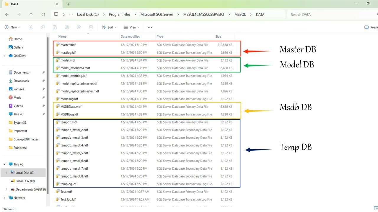 شرح ال Files وانواعها في SQL Server ؟ - YouTube