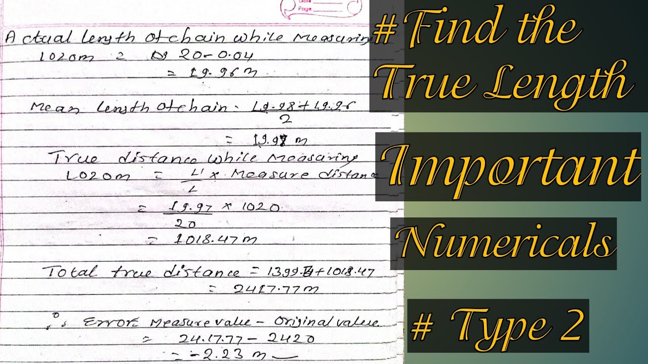 Numerical Problems| how to find True length |True Distance/ Type 2 ...