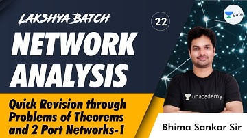 Quick Revision through Problems of Theorems & 2port Networks-1  | L:22 | Network Analysis | GATE/ESE