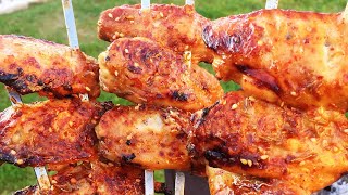 【ENG SUB】夏日必备碳烤鸡翅做法charcoal grilled chicken wings