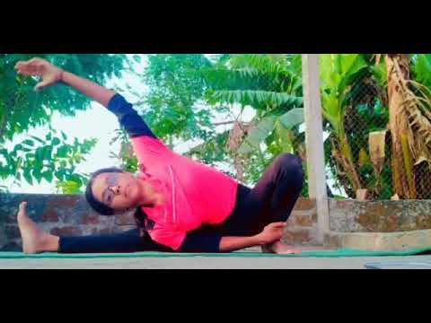 Legs muscles streching bending side## evening yoga ...with yogastar mina##