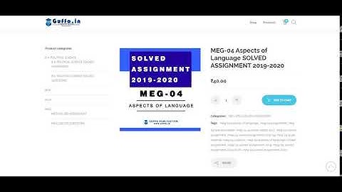 MEG 04 Aspects of Language SOLVED ASSIGNMENT 2019 2020