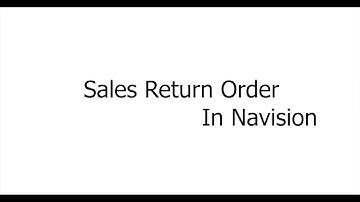 Sales Return Order In Navision