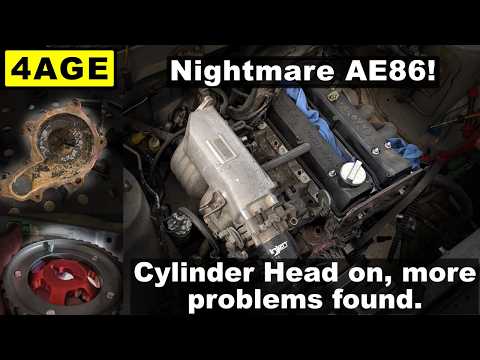 4AGE Cylinder Head Install - on the Nightmare AE86! Reveals more problems.