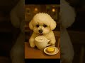 🐶“Quiet…Don’t get caught!”Mochi sipping a pup-puccino🎧“조용히…들키면 안 돼”멍푸치노 홀짝이는 모찌☕️モチがパップチーノをちゅうちゅう飲む🐾