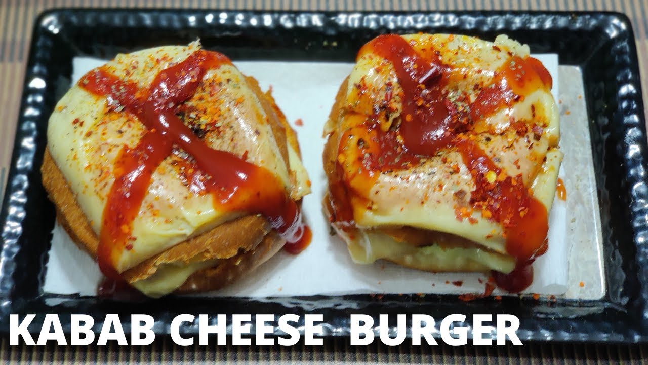 Cheesy Meat Kebab Burger Recipe How to make Mutton Cheesy Kabab
