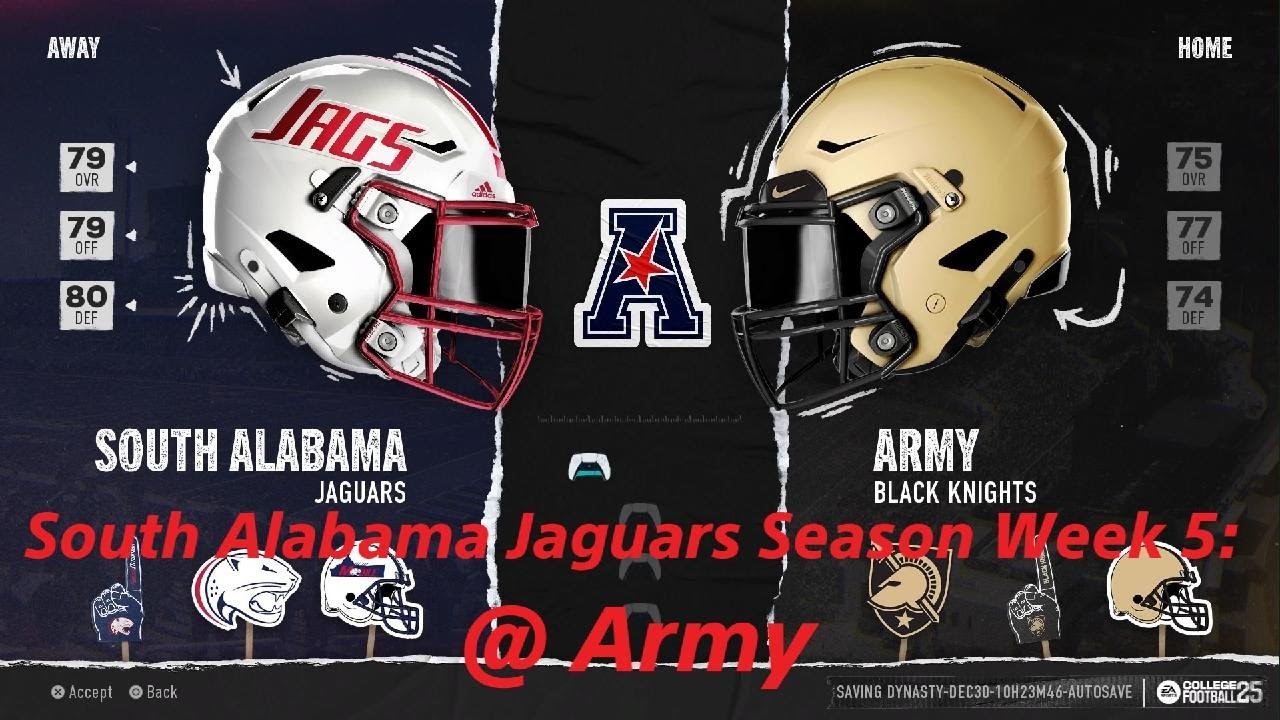 South Alabama Jaguars Season Week 5 @ Army In College Football 25 PS5