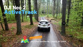 Hands-Free Drone Shot: DJI Neo 2 ActiveTrack in the PostCard Cabins Eastern Catskills, NY