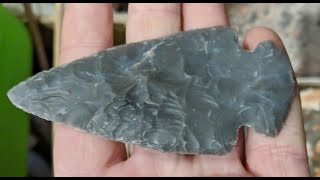 Hammerstone direct percussion flint knapping practice on Georgetown flint