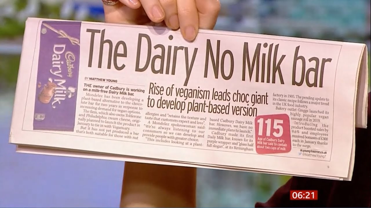 Cadbury's Vegan Chocolate bar (UK) - BBC News - 24th February 2020