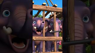 Ek Mota Hathi 🐘 | एक मोटा हाथी | Elephants Nursery Rhymes, Hindi Poem #shorts #viral  #trending