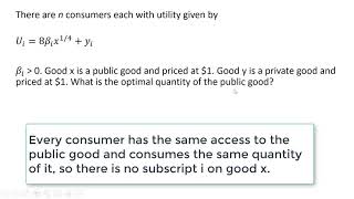 Utility Function with Private and Public Good