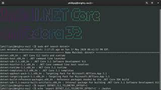 Install .NET Core Fedora 32