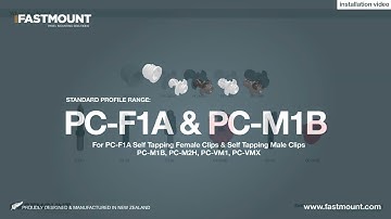 Attaching panels with the Fastmount® PC-F1A and PC-M1B