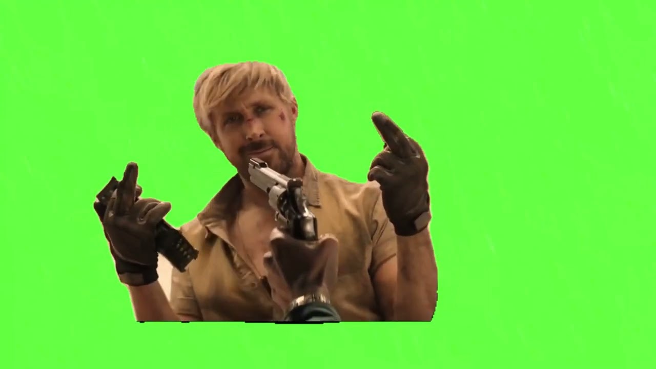 Ryan Gosling The Fall Guy Double Middle Finger Green Screen